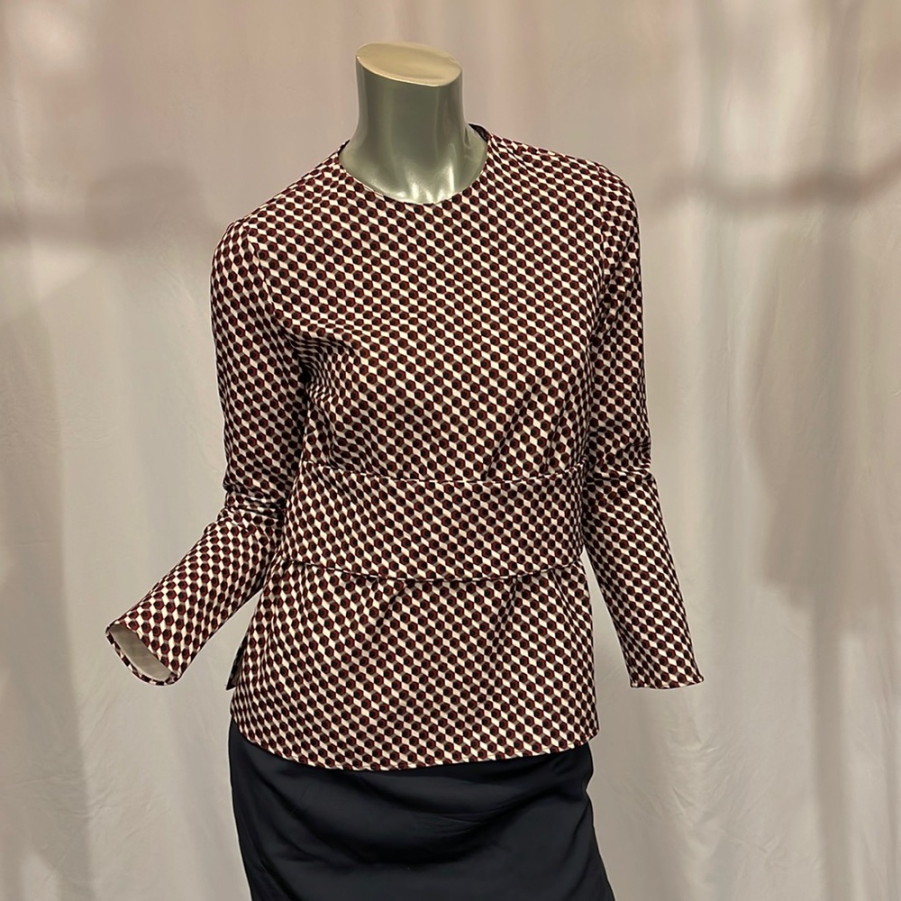 Zara Women Long Sleeve Printed Tunic Top Polyester/Elastane Size XS NWT